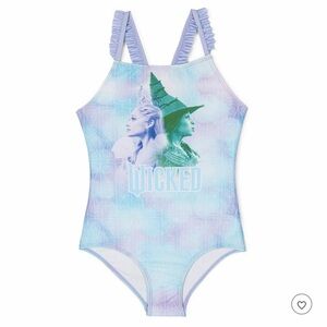 Wicked Little Girls Square Neck Racerback One Piece Bathing Suit UPF 50+ Tie Dye